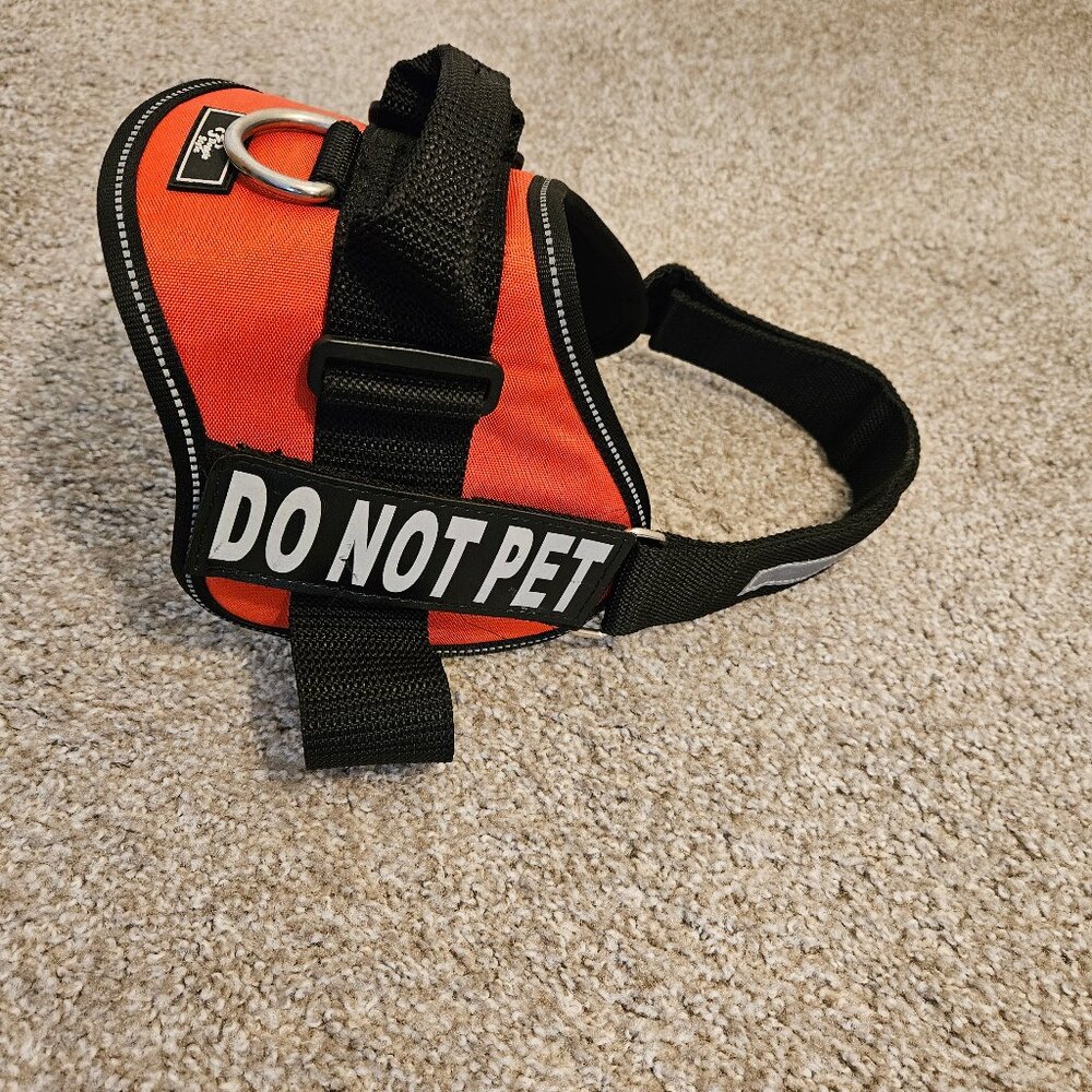 Doggie Stylz Service Dog Harness Vest Red L  w/Reflective Strap DO NOT PET